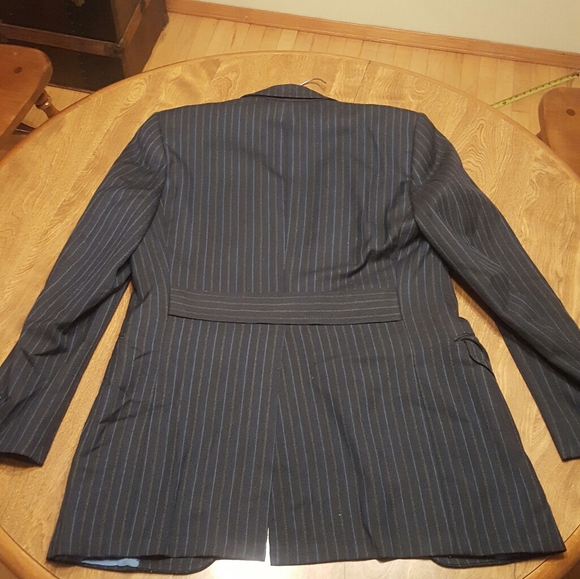 FOREMAN & CLARK DARK BLUE PINSTRIPED SUIT - Picture 3 of 13